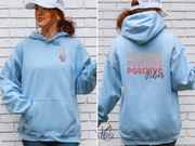Positive Vibes Hoodie with Skeleton Peace Sign | Retro Back Print Sweatshirt | Edgy Vibes Gift | Trendy Aesthetic Hoodie | Good Energy