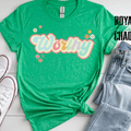 Worthy Retro Floral Graphic Tee, Self Love Shirt,Motivational Shirt for Women,Positive Message Shirt,Pastel Flower 9