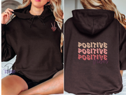 Positive Vibes Hoodie with Skeleton Peace Sign | Retro Back Print Sweatshirt | Edgy Vibes Gift | Trendy Aesthetic Hoodie | Good Energy