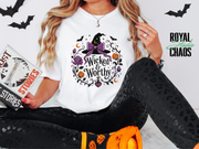 Wicked & Worthy Halloween T-Shirt — Witch Hat Floral Pumpkin Design | Comfort Colors T-Shirt | Witchy Halloween Graphic Tee