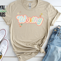 Worthy Retro Floral Graphic Tee, Self Love Shirt,Motivational Shirt for Women,Positive Message Shirt,Pastel Flower 10