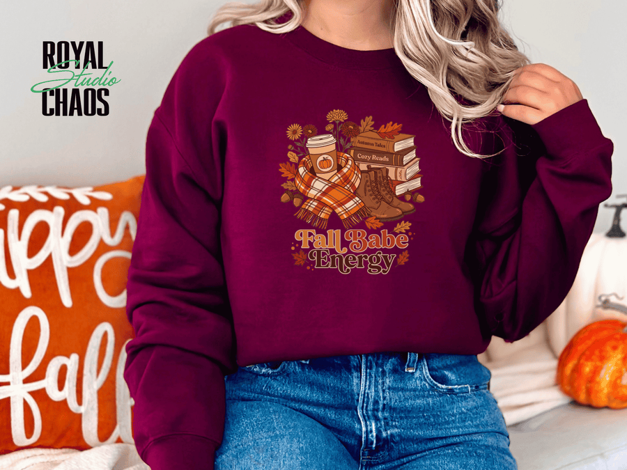 Fall Babe Energy Sweatshirt | Cozy Autumn Graphic Crewneck