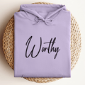 Worthy Hoodie | Personalized Inspirational Hoodie | Custom Quote Sweatshirt | Self Love Hoodie | Gildan 18500 Unisex 10