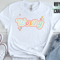 Worthy Retro Floral Graphic Tee, Self Love Shirt,Motivational Shirt for Women,Positive Message Shirt,Pastel Flower 4
