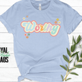 Worthy Retro Floral Graphic Tee, Self Love Shirt,Motivational Shirt for Women,Positive Message Shirt,Pastel Flower 3