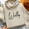 Worthy Hoodie | Personalized Inspirational Hoodie | Custom Quote Sweatshirt | Self Love Hoodie | Gildan 18500 Unisex 8