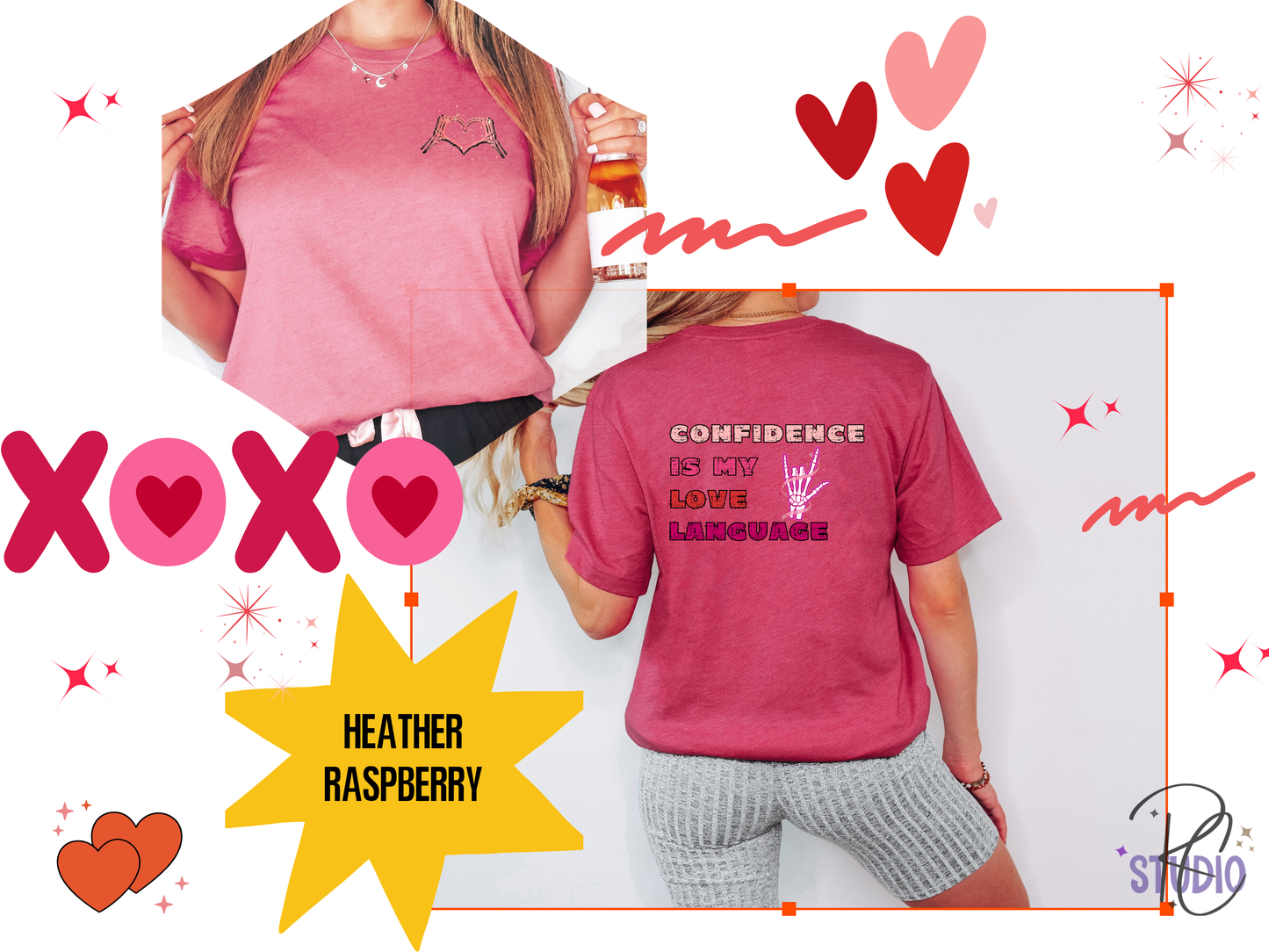 Confidence Is My Love Language Shirt | Self Love Valentine Tee | Skeleton Heart Shirt | Bella Canvas 3001