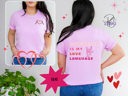Confidence Is My Love Language Shirt | Self Love Valentine Tee | Skeleton Heart Shirt | Bella Canvas 3001