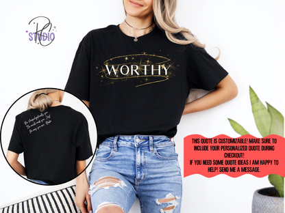 WORTHY Gildan 64000 | Personalization Option| Self Love Affirmation Shirt | Womens Empowerment Graphic | Positive Unisex Gift Tee