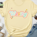 Worthy Retro Floral Graphic Tee, Self Love Shirt,Motivational Shirt for Women,Positive Message Shirt,Pastel Flower 7