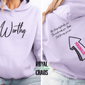 Worthy Hoodie | Personalized Inspirational Hoodie | Custom Quote Sweatshirt | Self Love Hoodie | Gildan 18500 Unisex 13
