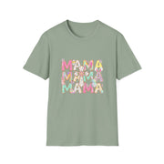 Mama Easter Shirt, Pastel Bunny Mom Tee, Spring Mama Shirt, Cute Easter Mom Gift, Floral Cross Christian Easter Tee, Mama Bunny Shirt