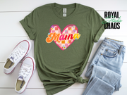 Retro Mama Shirt, Groovy Mom Tee, Mothers Day Gift, Retro Floral Mama Shirt, Checkered Heart Mom Shirt, Cute Trendy Mom Gift