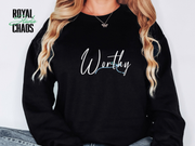 Minimal Bow Sweatshirt, Coquette Aesthetic Crewneck, Simple Ribbon Sweatshirt