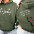Worthy Hoodie | Personalized Inspirational Hoodie | Custom Quote Sweatshirt | Self Love Hoodie | Gildan 18500 Unisex 14