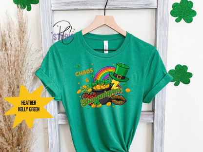 Chaos & Shenanigans St Patricks Day Shirt | Lucky Bella Canvas Tee