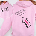 Worthy Hoodie | Personalized Inspirational Hoodie | Custom Quote Sweatshirt | Self Love Hoodie | Gildan 18500 Unisex 17