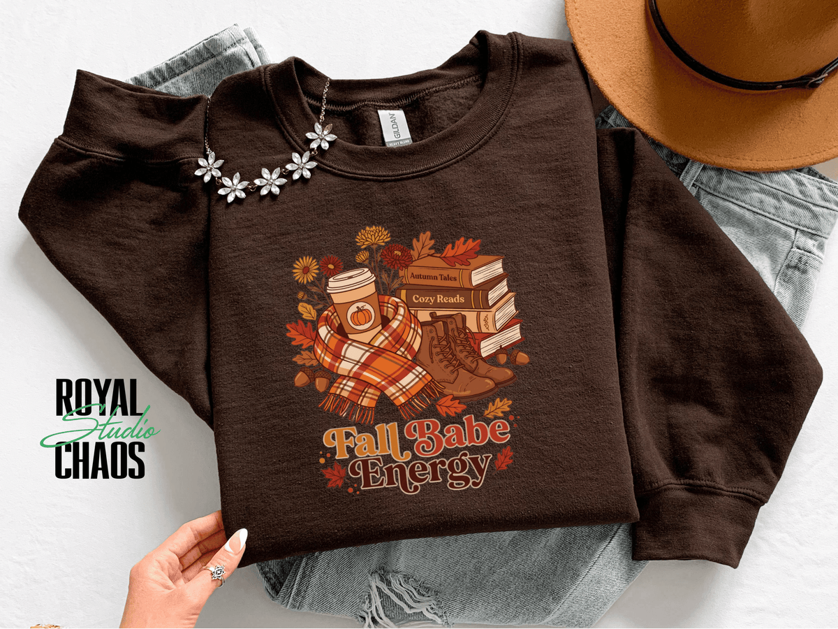 Fall Babe Energy Sweatshirt | Cozy Autumn Graphic Crewneck