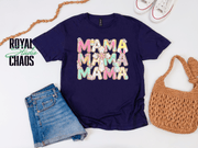 Mama Easter Shirt, Pastel Bunny Mom Tee, Spring Mama Shirt, Cute Easter Mom Gift, Floral Cross Christian Easter Tee, Mama Bunny Shirt