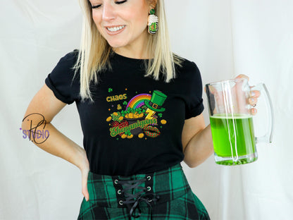 Chaos & Shenanigans St Patricks Day Shirt | Lucky Bella Canvas Tee
