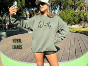 Minimal Bow Sweatshirt, Coquette Aesthetic Crewneck, Simple Ribbon Sweatshirt