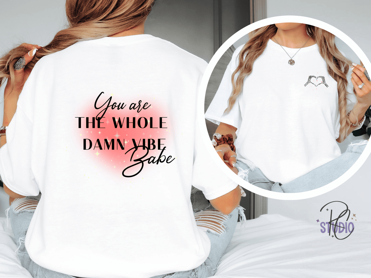 You Are the Whole Damn Vibe Shirt | Skeleton Heart Tee | Gildan 64000 Softstyle | Self Love Graphic Shirt