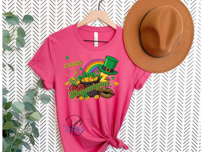 Chaos & Shenanigans St Patricks Day Shirt | Lucky Bella Canvas Tee